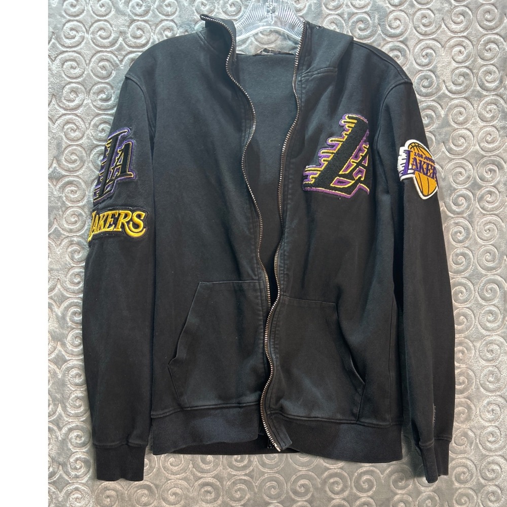 Pro Standard Los Angeles Lakers NBA Full Zip Bomber Jacket Patches Mens Small